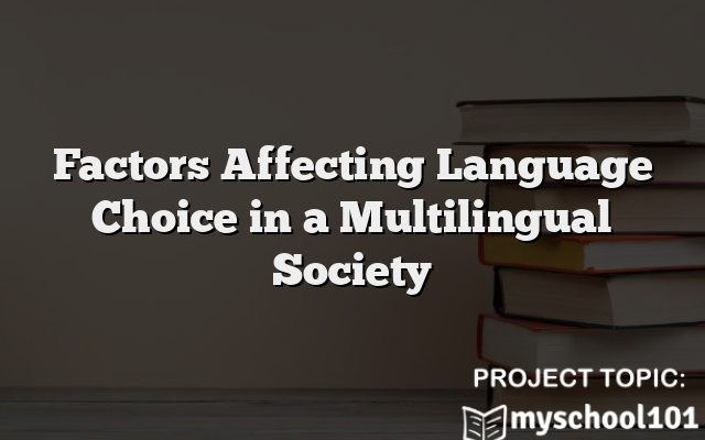 Factors Affecting Language Choice in a Multilingual Society